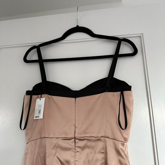 NWT Milly Tara Sheath Mini Cocktail Dress Bodycon Black Strap Sz 2 Blush - Picture 6 of 8